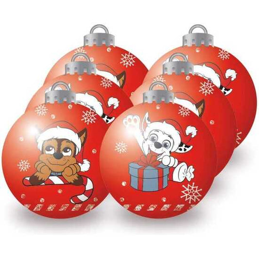 CHRISTMAS BALLS 8CM PACK 6 PAW PATROL "FRIENDSHIP"