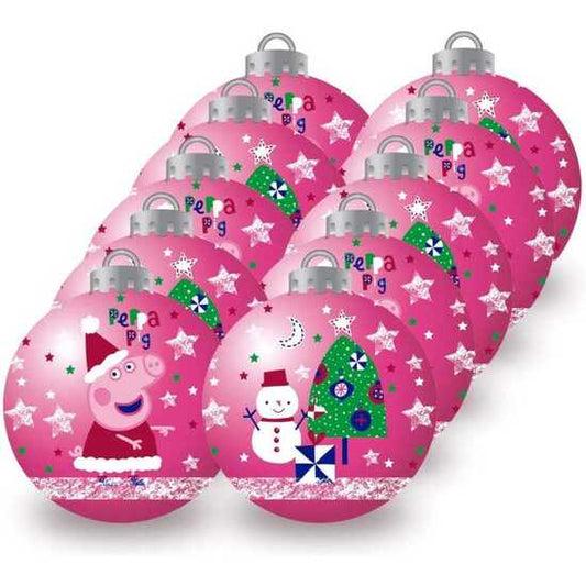 CHRISTMAS BALLS 6CM PACK 10 PEPPA PIG "COSY CORNER"