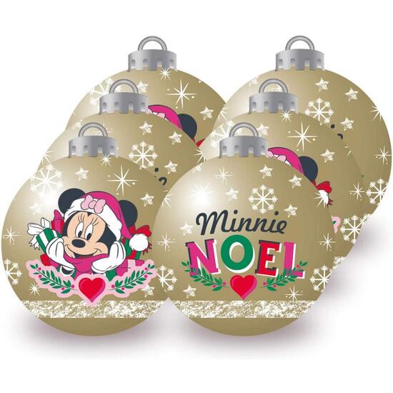 BOLAS NAVIDAD 8CM PACK 6 MINNIE MOUSE "LUCKY"