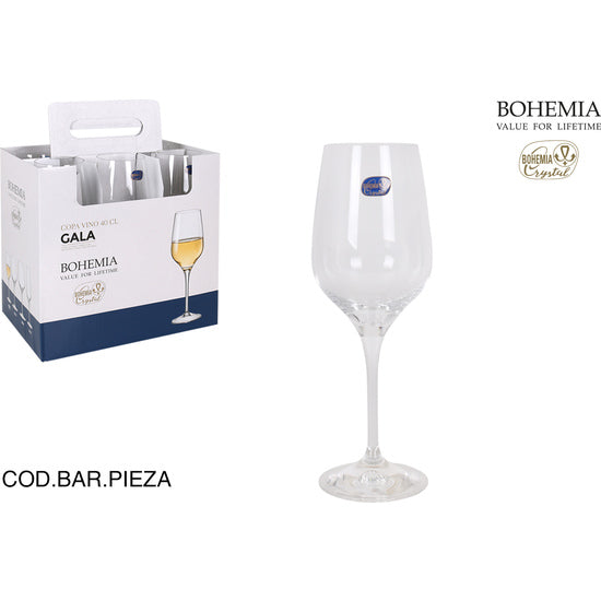 WINE GLASS 40CL BOHEMIA GALA CRYSTAL