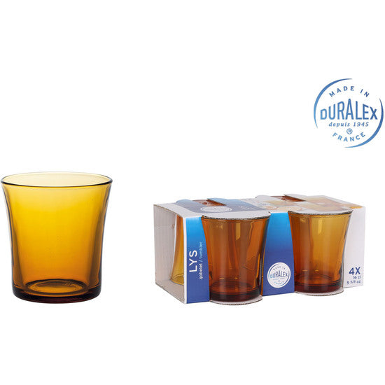 SET 4 VASOS 16CL AMBAR LYS