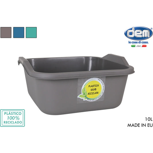 10L SQUARE BIN WITH HANDLES ECO IDEA