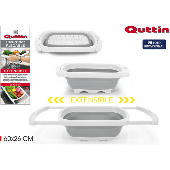 ESCURRIDOR PLEGABLE EXTENSIBLE 60X26CM QUTTIN