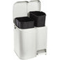 "PATTY2" RECYCLING BIN WITH TWO COMPARTMENTS AND REMOVABLE CREAM-COLORED BINS