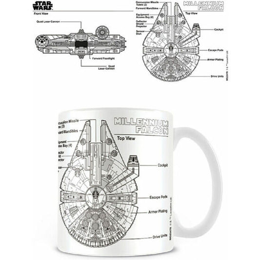 MILLENNIUM FALCON SKETCH STAR WARS MUG