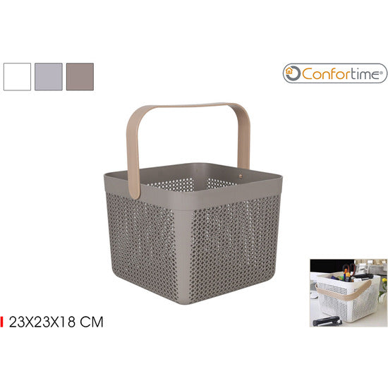 MULTIPURPOSE PLASTIC BASKET 23X23X18CM CONFORTIME