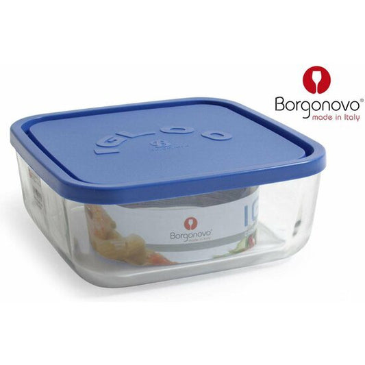 BLUE QUADRO IGLOO JAR WITH LID 22CM