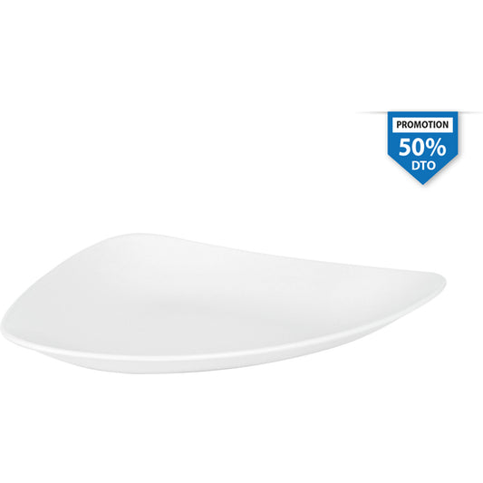 3 WHITE FLAT PLATES 31X25X4CM VENDOME