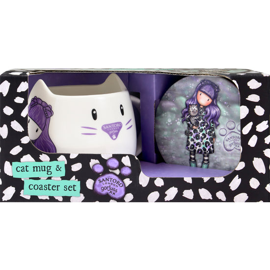 GORJUSS™ SMITTEN KITTEN MUG AND COASTER SET