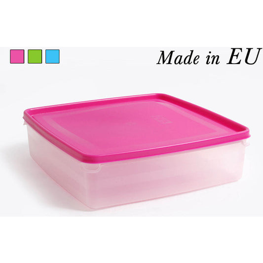 SQUARE LUNCH BOX 2.75L - ASSORTED COLORS