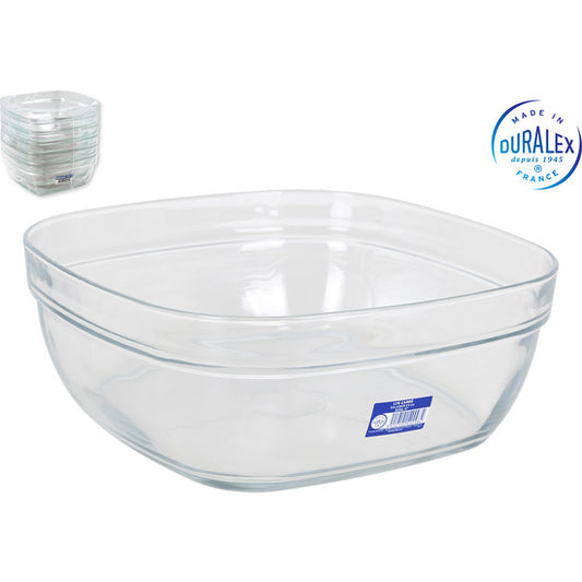 LYS TRANSPARENT SQUARE STACKABLE SALAD BOWL 3000CC