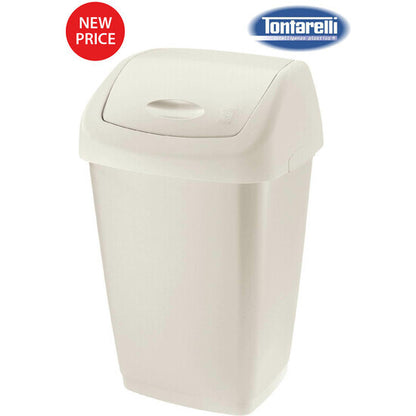 AURORA CREAM 9L SWING LID WASTE BIN