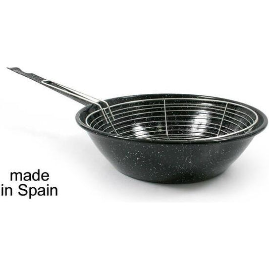 DEEP PAN WITH BASKET 28CM MARBLED