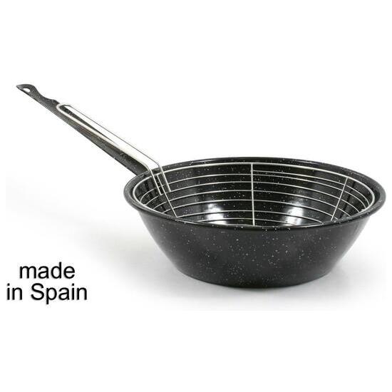 DEEP PAN WITH BASKET 26CM MARBLED