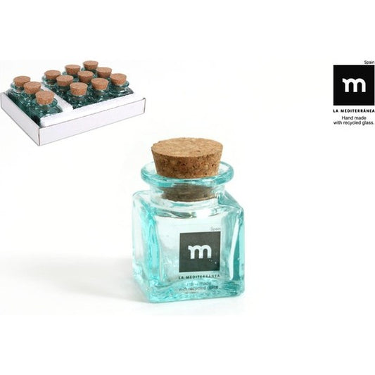 MINIATURE GLASS JAR 4.2X6.2CM WITH CUBE LID