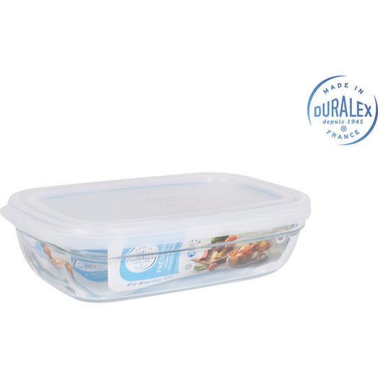 TRANSPARENT LUNCH BOX 15CM RECTANGULAR WITH FRESHBOX LID