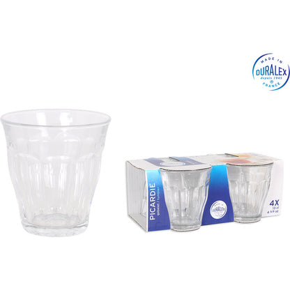 SET 4 VASOS TRANSPARENTE 130CC PICARDIE