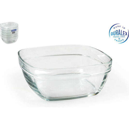 LYS TRANSPARENT SQUARE STACKABLE BOWL 610CC