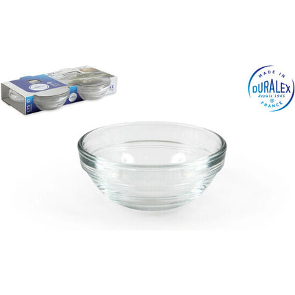 SET OF 4 ROUND TRANSPARENT LYS STACKABLE BOWLS 70CC
