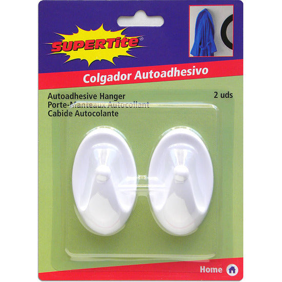 LARGE OVAL SELF-ADHESIVE HANGER - 2 PCS