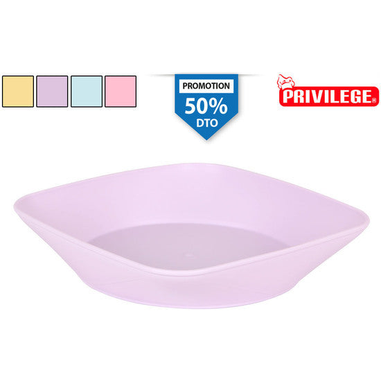 YONCA 18CM PLASTIC DESSERT PLATE - ASSORTED COLORS