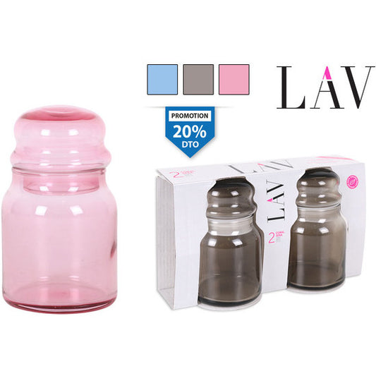 SET OF 2 KITCHEN JARS 290CC PASTEL - ASSORTED COLORS