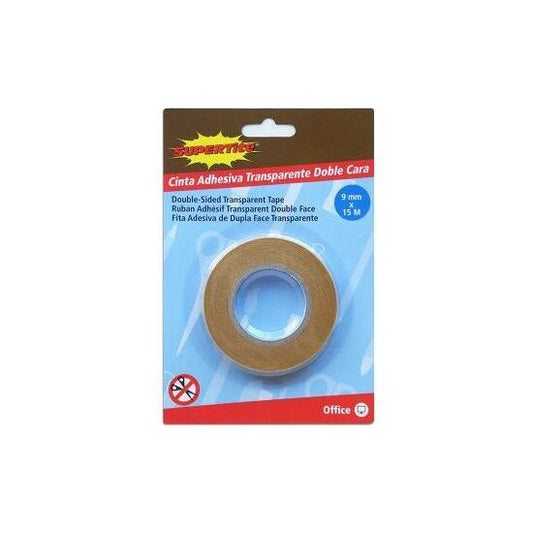 TRANSPARENT DOUBLE SIDED ADHESIVE TAPE 15MX9MM