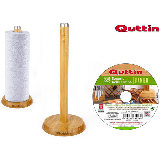 KITCHEN ROLL HOLDER BAMBOO BASE 16CM QUTTIN