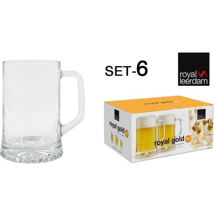 SET 6 JARRA CERVEZA 62CL ROYAL GOLD