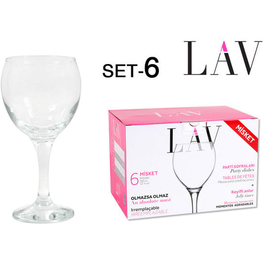 SET OF 6 GREAT WINE GLASSES 365CC MISKET