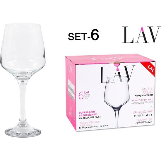 SET 6 COPAS VINO 295CC LAL