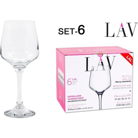 SET OF 6 WINE GLASSES 295CC LAL