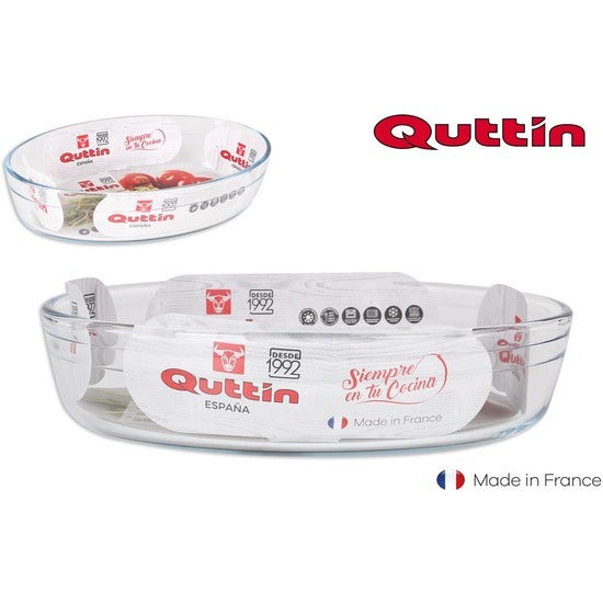 FUENTE VIDRIO OVAL 26X18CM/1,8L QUTTIN