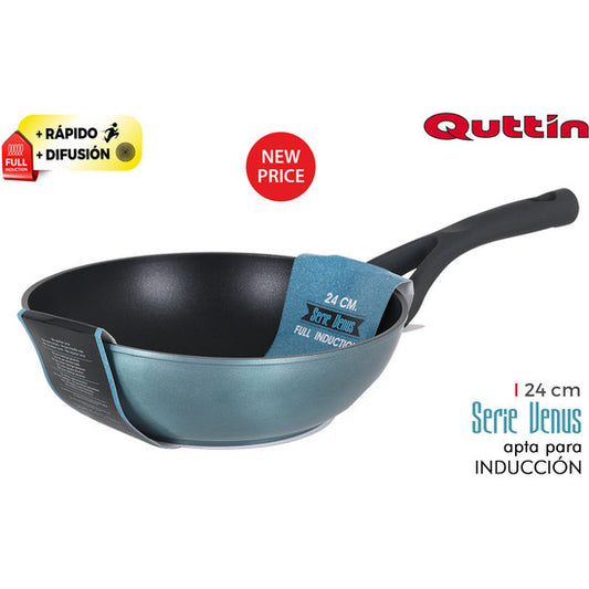 VENUS QUTTIN FULL INDUCTION WOK PAN 24CM