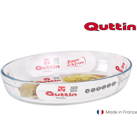 QUTTIN OVAL GLASS PLATE 30x21cm 2.2L