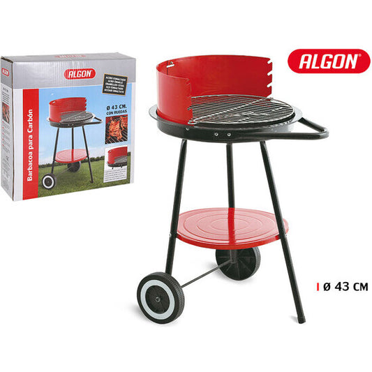 ROUND BARBECUE WITH WHEELS 43CM ALGON