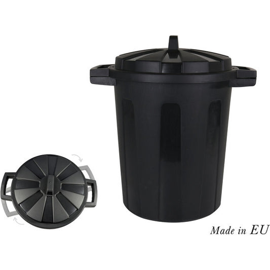 TRASH CAN WITH LID 35L BLACK