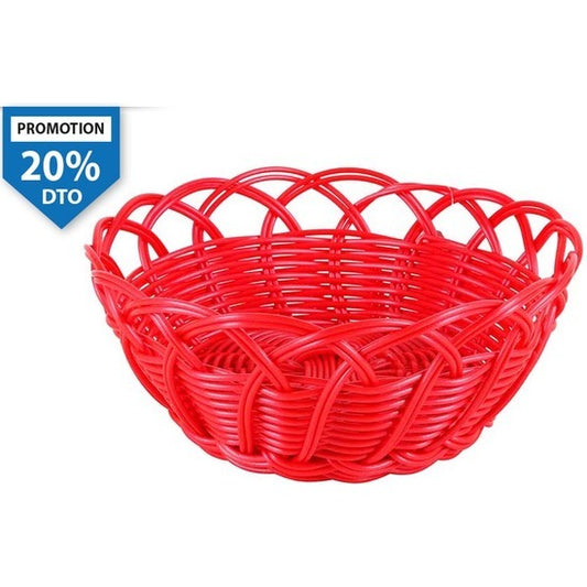 RED ROUND PP BASKET 20X9CM