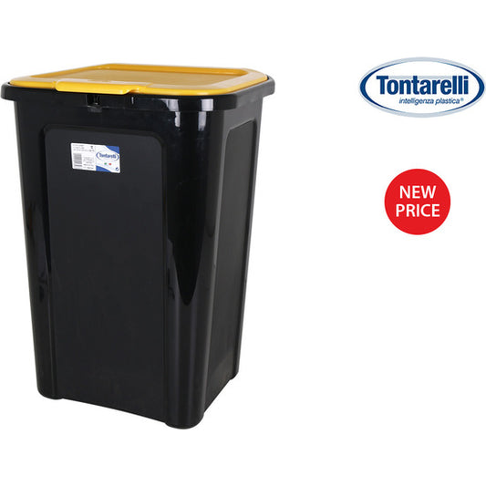 COVERLINE TRASH BIN 44L BLACK/YELLOW LID