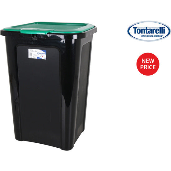 COVERLINE TRASH BIN 44L BLACK/GREEN LID