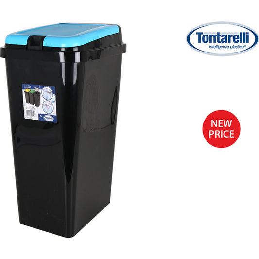 RECTANGULAR WASTE BIN 45L BLACK/BLUE