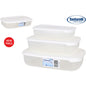 SET 3 FIAMBRERAS RECTANGULARES 1L/2L/3L FAMILY TRANSPARENTE/CREMA