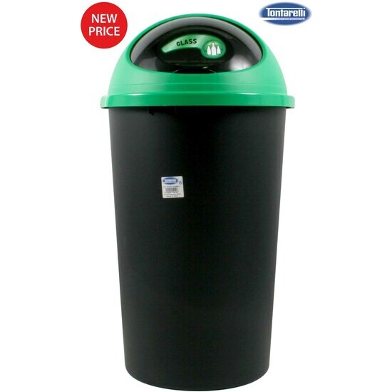 BIG HOOP 45L WASTE BIN WITH LID - GREEN