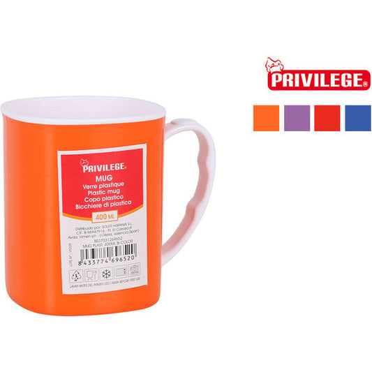 PRIVILEGE PLASTIC MUG 350ML TWO-TONE - ASSORTED COLORS