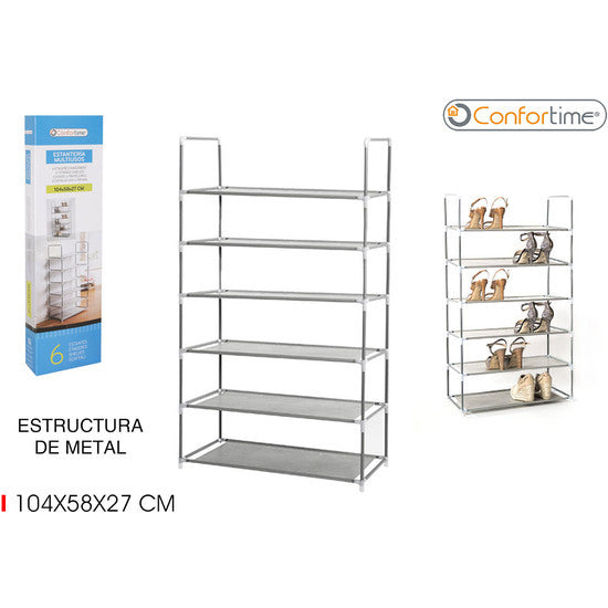 ESTANTERÍA MULTIUSO 6 BALDAS 104X58X27CM CONFORTIME