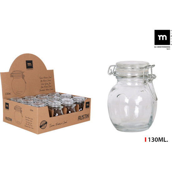 POTE DE VIDRO MINI OVAL MEDITERRÂNEO 130ML